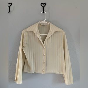 Dalton Yellow and White Striped Blouse